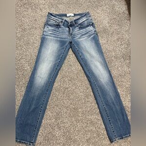 BKE Women's Faded Blue Straight Leg Jeans